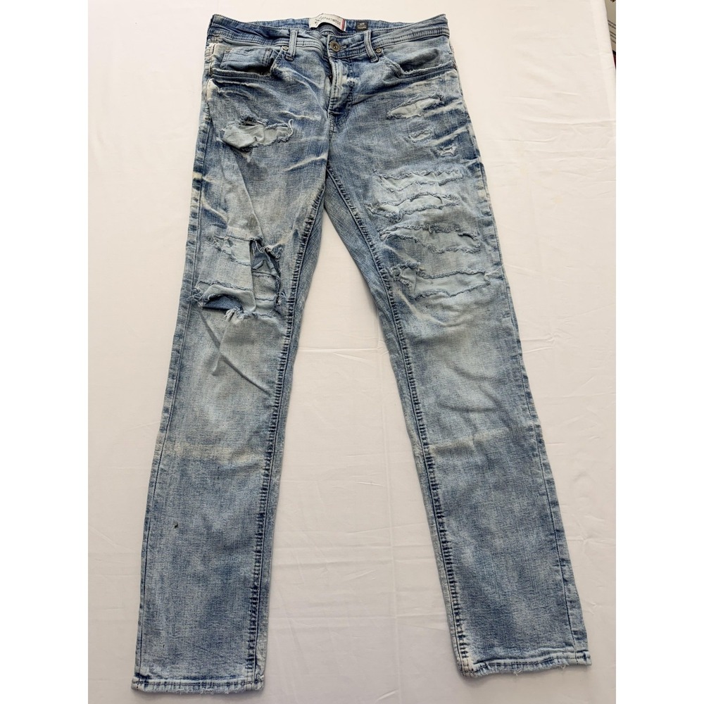 Departwest Trouper Jeans Mens‎ 32x32 Blue Light Wash Distressed Denim Pants